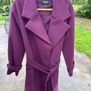 Express Deep Purple Wrap Coat